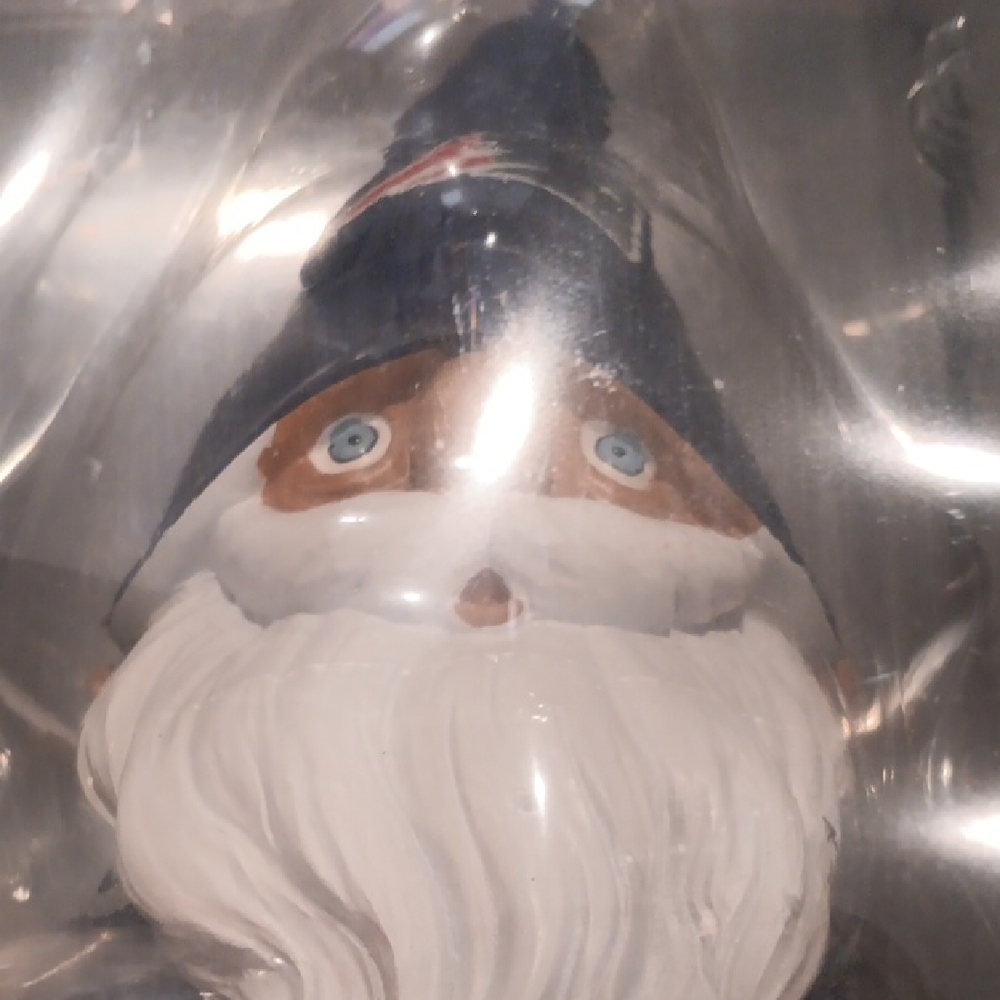 Ceramic Gnome Wall Art - White Beard, Navy Hat